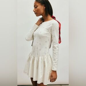 NWT Free People Surley Mini Dress  Heron Blue MSRP $148